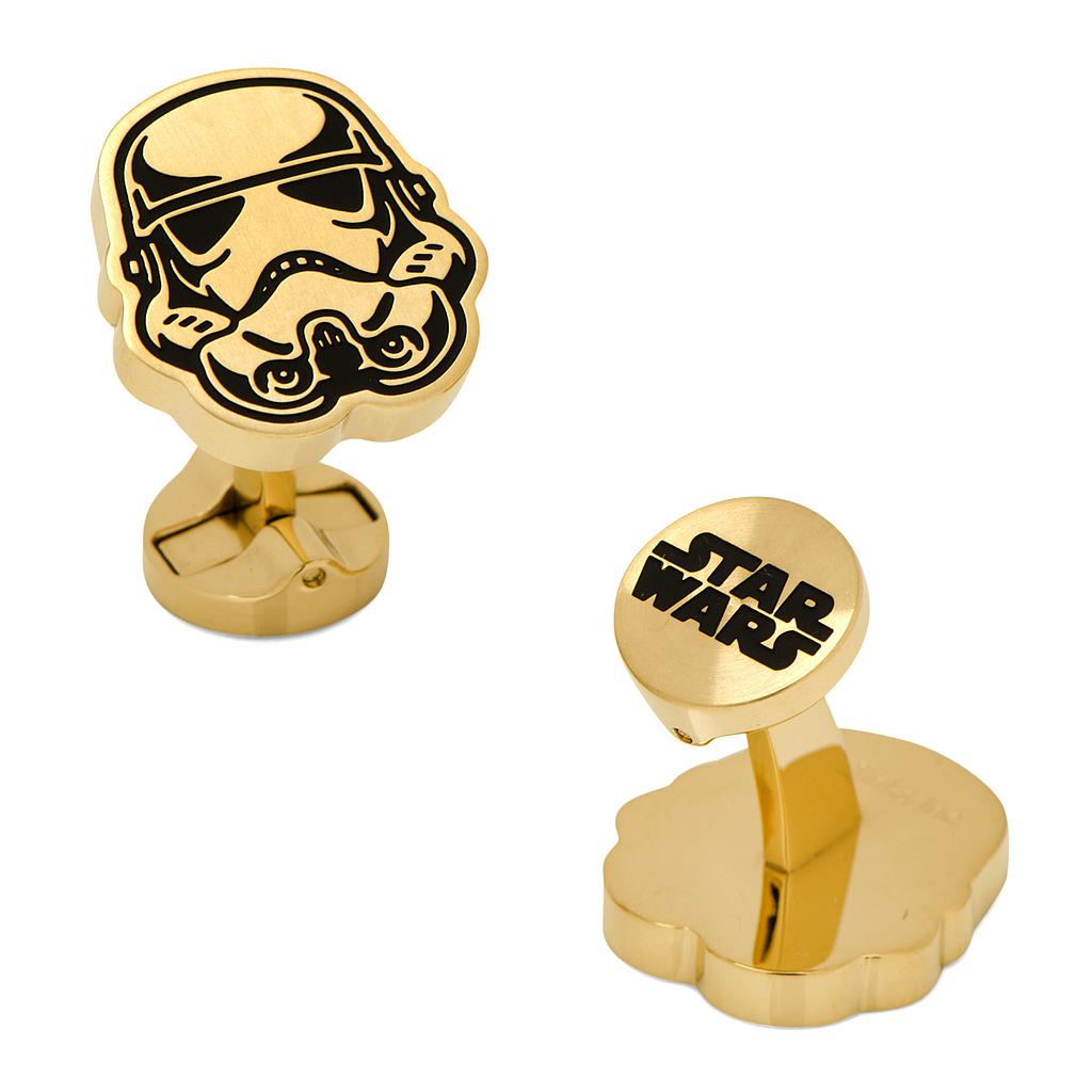 Stainless Steel Black & Gold Stormtrooper Cufflinks