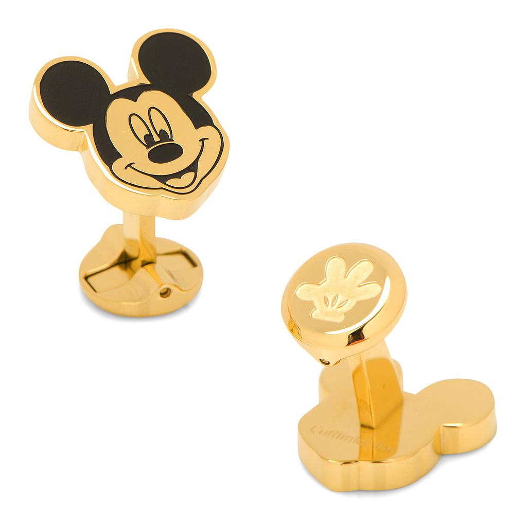Stainless Steel Black & Gold Mickey Mouse Cufflinks
