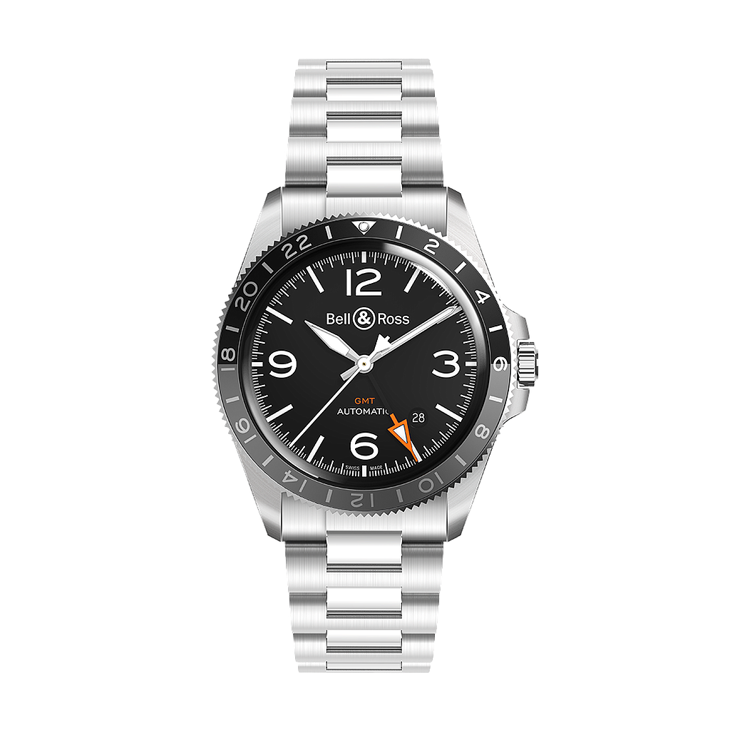 Bell & Ross Gmt Black Dial On Bracelet