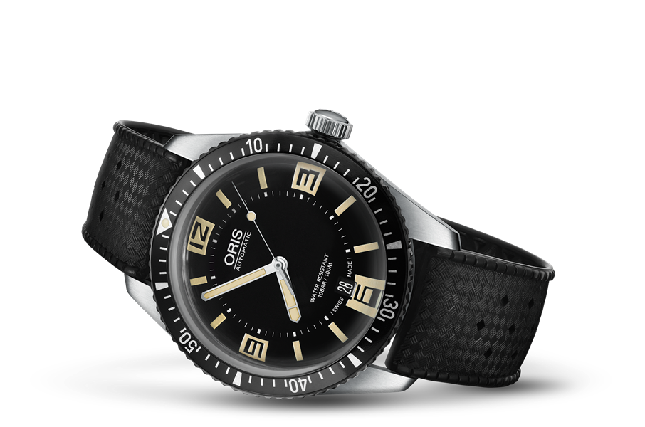 Oris Diver 65 Black Deco Dial On Rs Strap