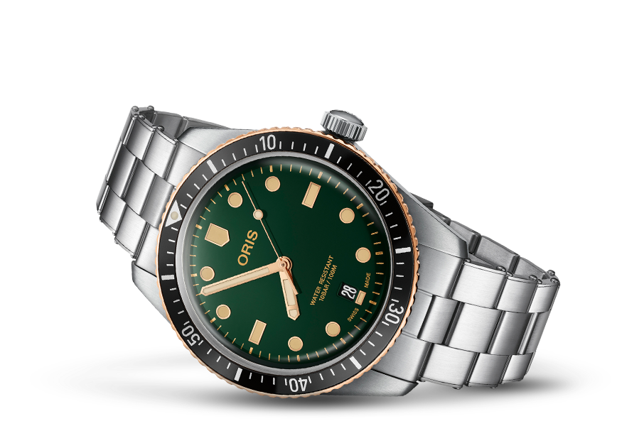 Oris Diver 65 Steel & Bronze Green Dial On Bracelet