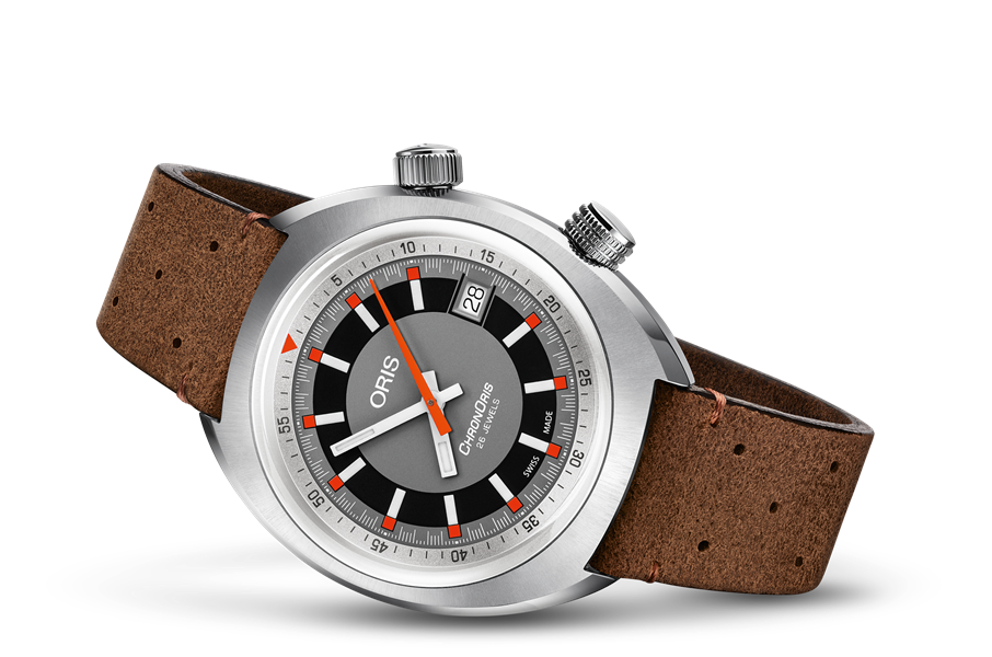 Oris Chronoris Date Grey Dial On Brown Leather Strap