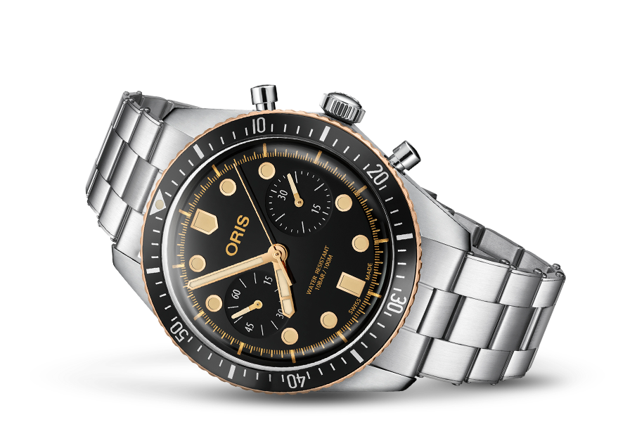 Oris Diver 65 Chrono Steel Bronze Top Ring On Bracelet