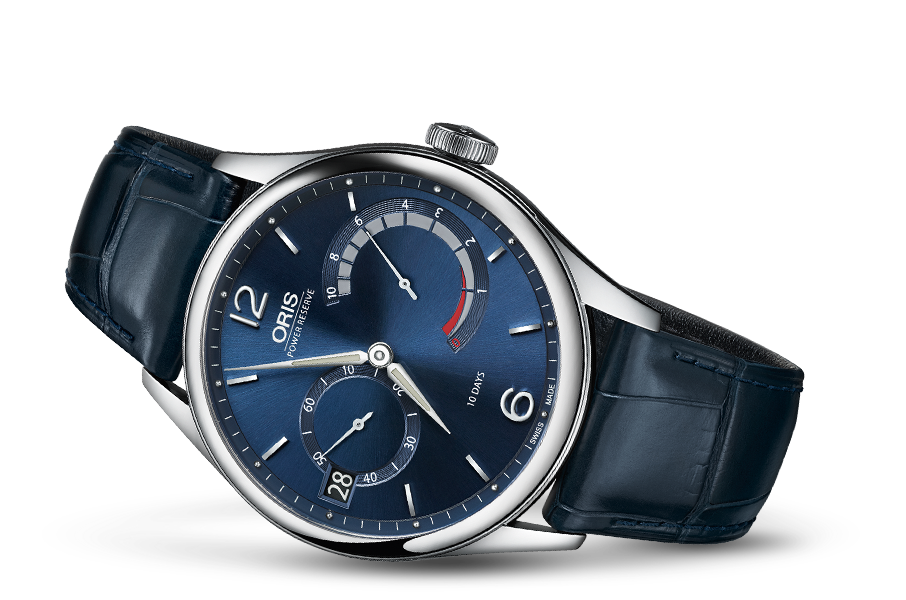 Oris Calibre 111 Steel Blue Dial Power Reserve