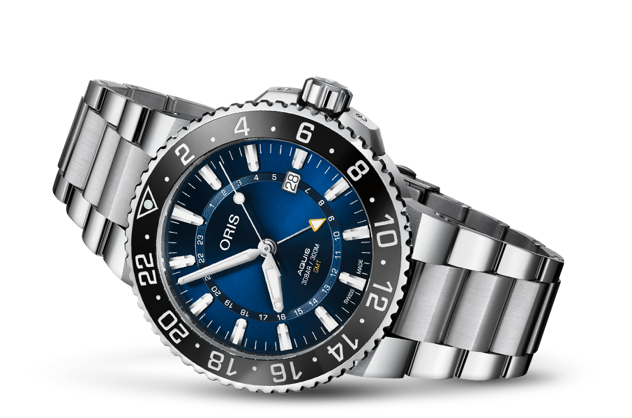 Oris Aquis Gmt Date Blue Dial On Bracelet
