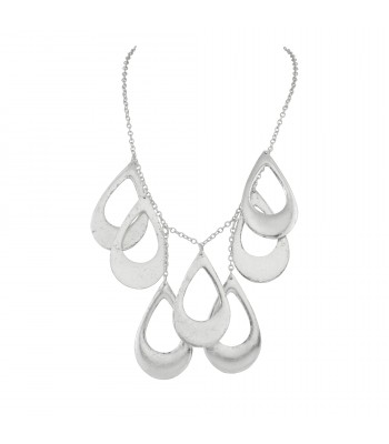 Athena Necklace 2 Drops 17" Silver