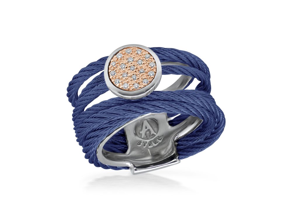 Cable Intermix Ring With 18k Gold & Round Diamond Station