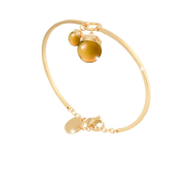 Hollywood Stone 2 Yellow Bead Bangle Bracelet