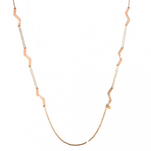 Skyline Long Necklace With 6 Textured Lightening Bolts