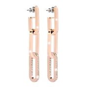 Stockholm 3 Oval With Single Crystal Set Link Earrings