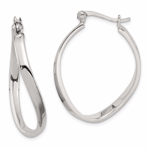 Sterling Silver Oval Hoop Earrings