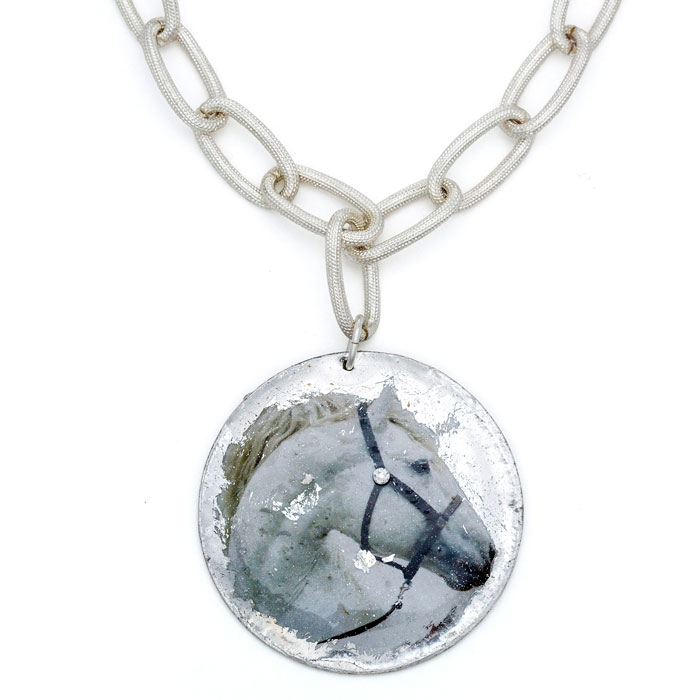 White Horse Pendant - Silver