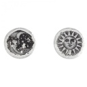 Sun & Moon Stud Earrings Silver - 0.75"