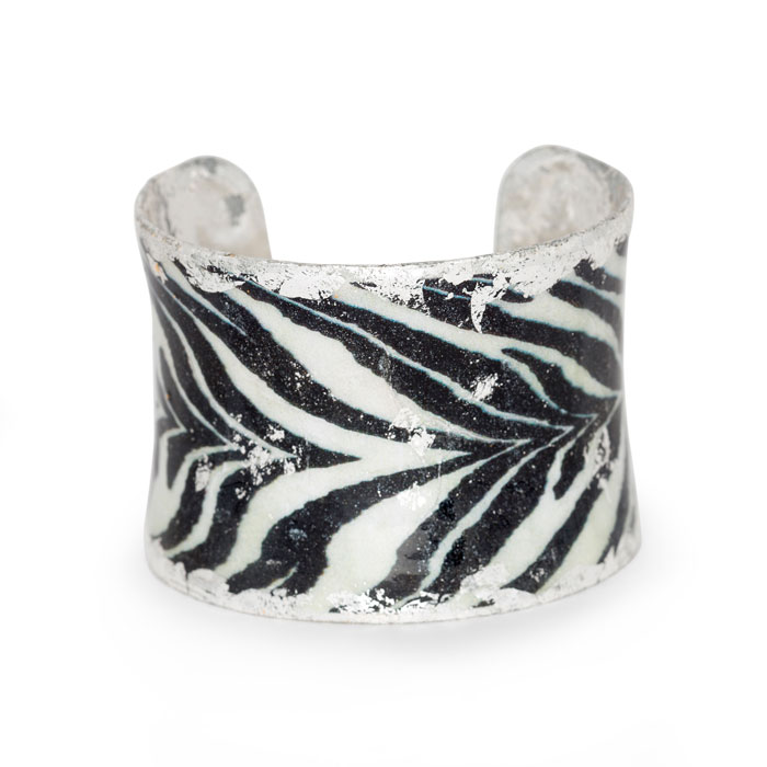 Zebra Corset Cuff - Silver