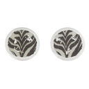 Zebra Silver Stud Earrings - 1"