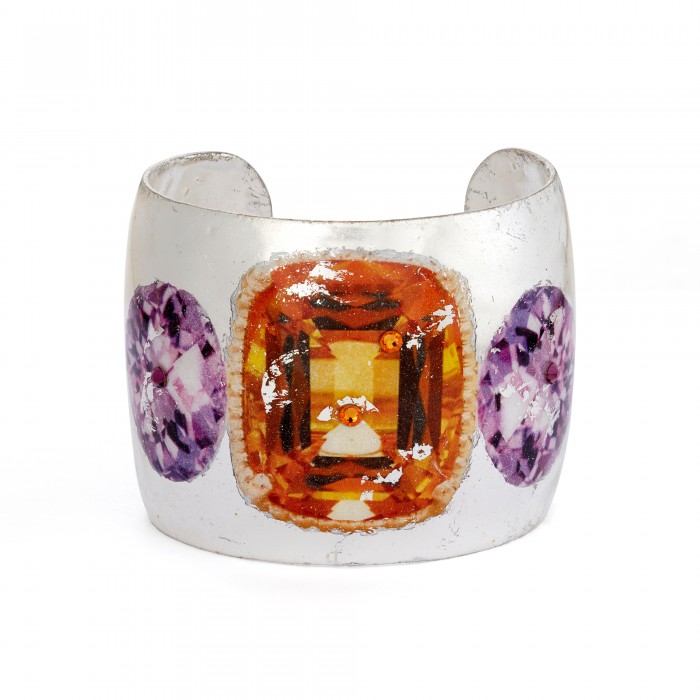 Citrine & Amethyst Cuff - Silver