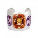 Citrine & Amethyst Cuff - Silver