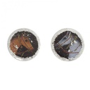 Raj Horse Silver Stud Earrings - 0.75 In