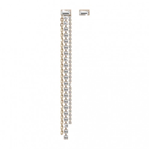 Tokyo 3 Row Long Dangle Earrings With Crystals