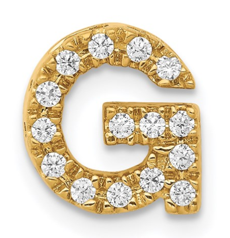 14k Diamond Initial G Charm