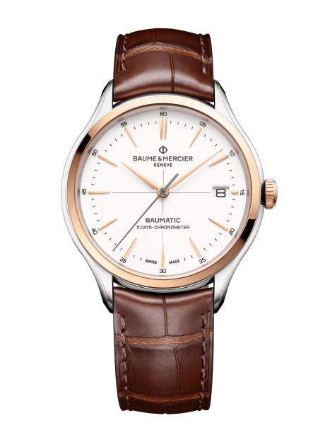 Clifton Baumatic Rose Gold & Steel On Strap