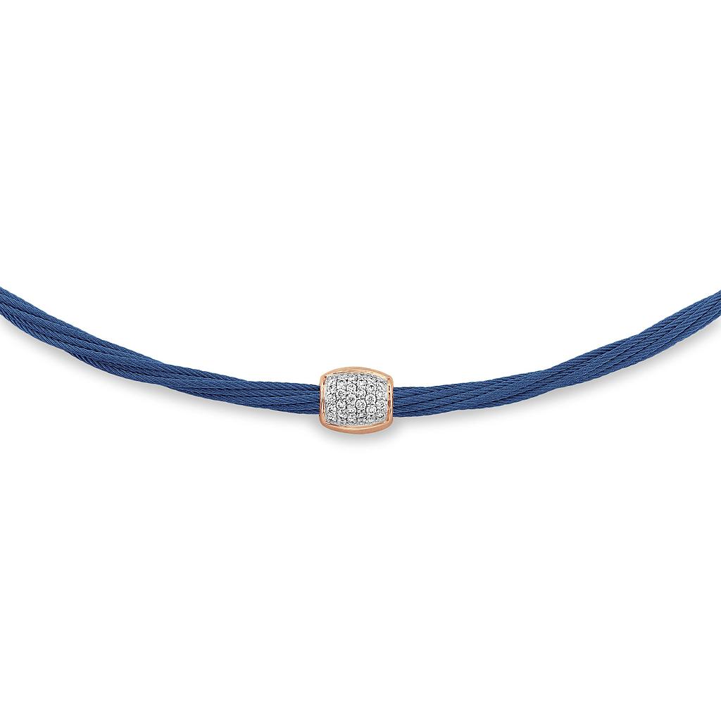 Blueberry Cable Helix Necklace With 18k Rose Gold & Diamonds