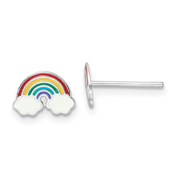 Kids Rainbow Sterling Silver Earrings
