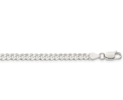 Sterling Silver 3.8mm Flat Curb Chain