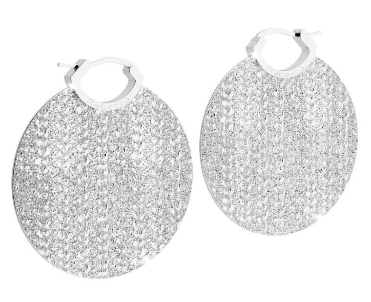 R-Zero White Disc Etched Earrings