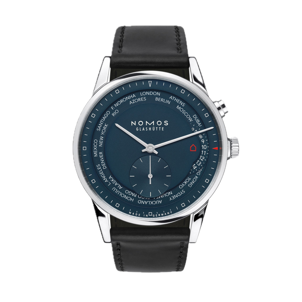 Zurich World Time White Dial On Black Strap