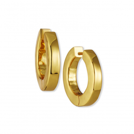 Large Hammered Huggie Hoop Earrings