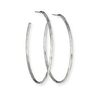 Skinny Hammered Hoop Earrings