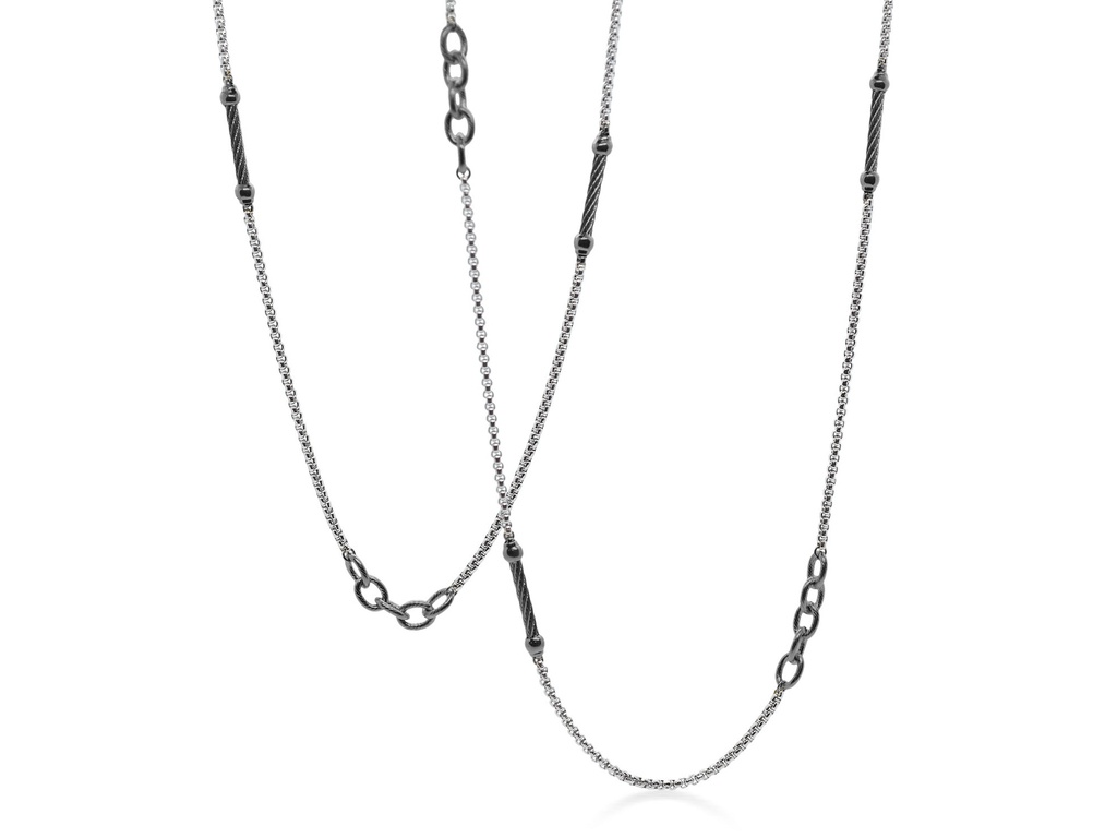 Grey & Steel Grey Chain Reaction Necklace