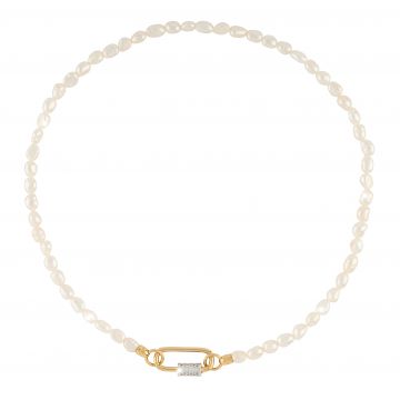 Palermo Small Pearl Necklace With Crystal Clasp