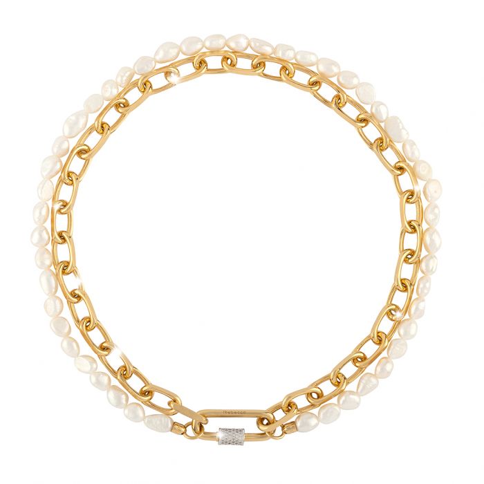 Palermo Small Layered Necklace With Pearls