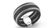 Black & Grey Cable Ring stainless steel