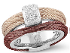 Burgundy & Carnation Cable Ring With Diamonds