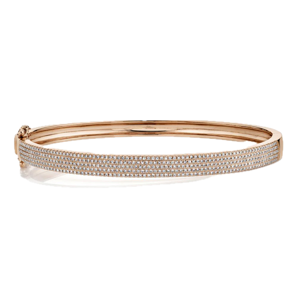 0.82ct 14k Diamond Pave Bangle