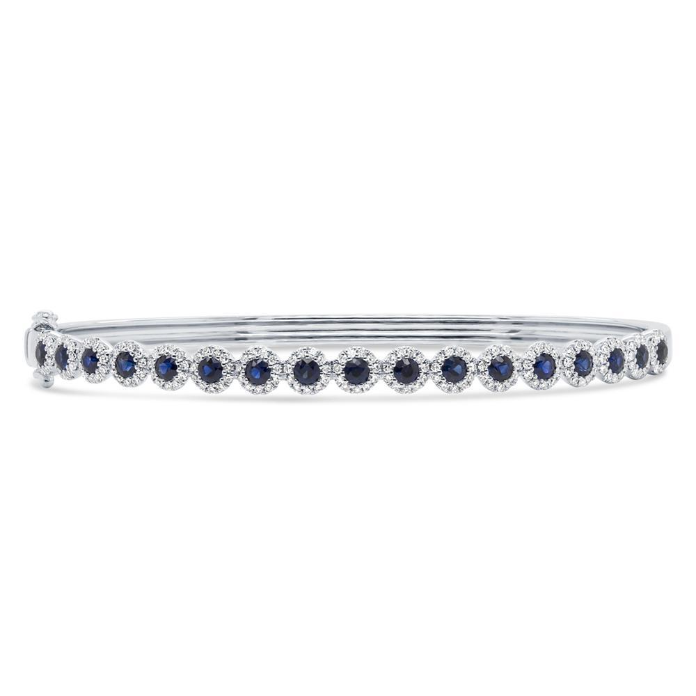 14k Sapphire & Diamond Bangle Bracelet