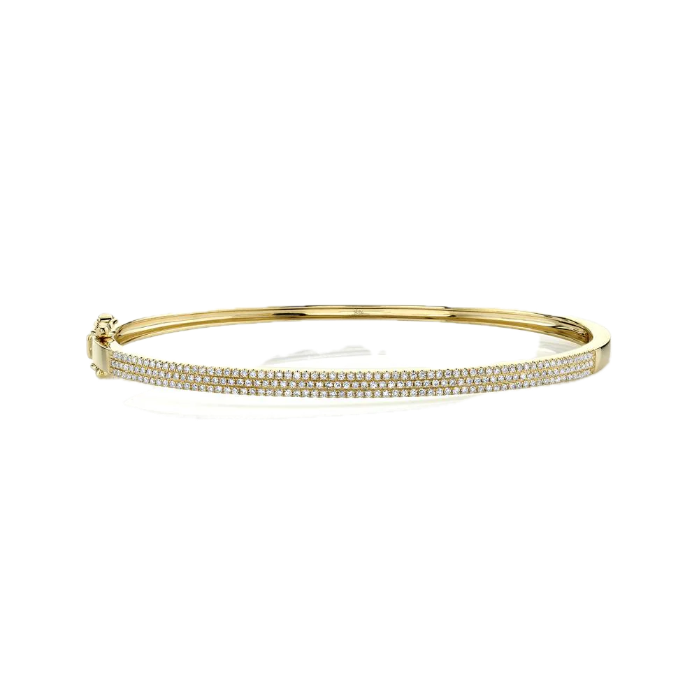 Kate Collection 14k Yellow Gold Diamond Pave Bangle