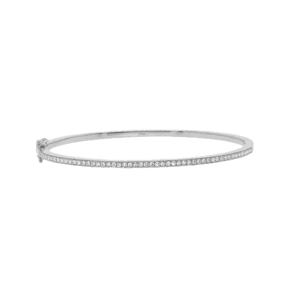 Shy Creation 14k White Gold Diamond Bangle