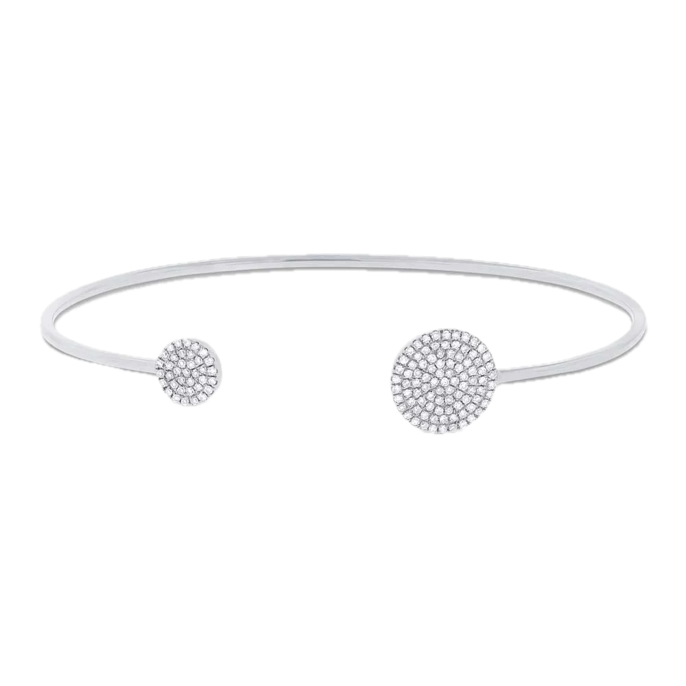 Shy Creation 14k White Gold Diamond Bangle