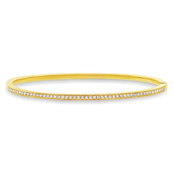 Shy Creation 14k Yellow Gold Diamond Bangle