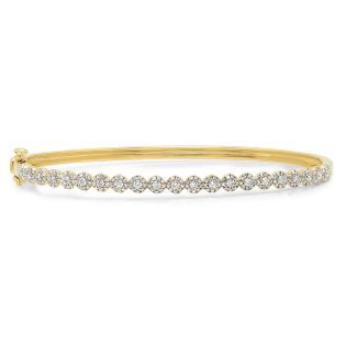 Shy Creation Eden 14k Yellow Gold Diamond Bangle 0.89cttw
