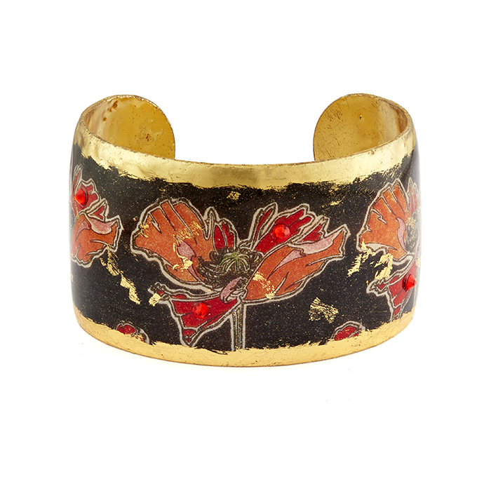 Art Deco Poppies Cuff