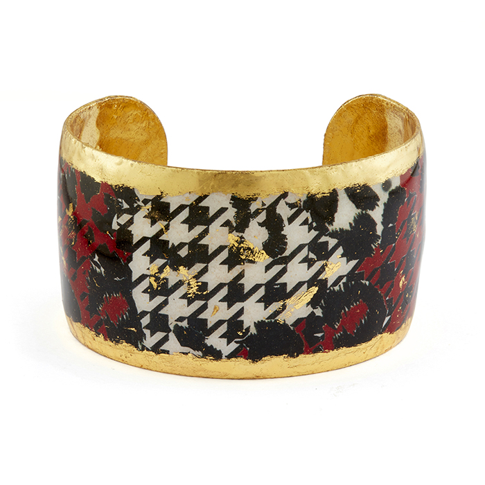 Houndstooth Black,White & Red Cuff