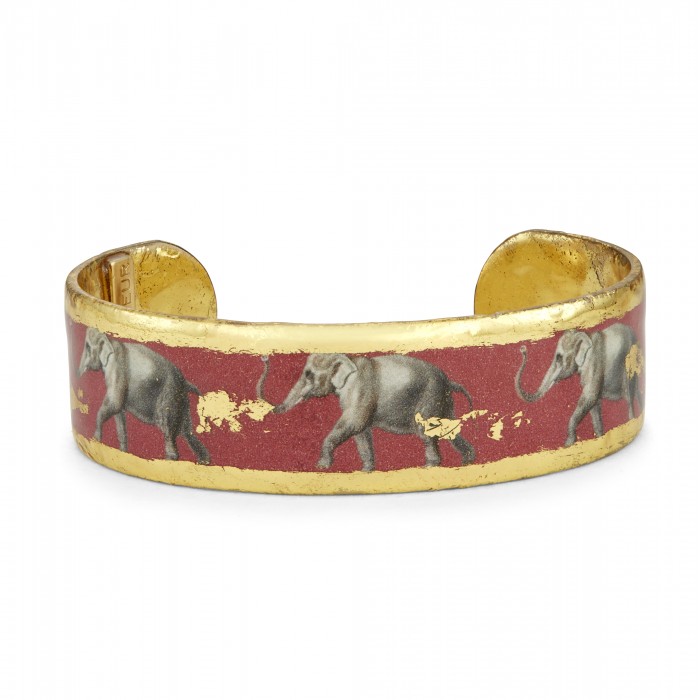Three Elephants - Crimson Cuff - .75"