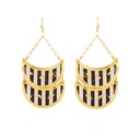 Black & White Double Crescent Earrings