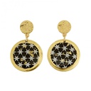 Black & White Stars Disc Earrings