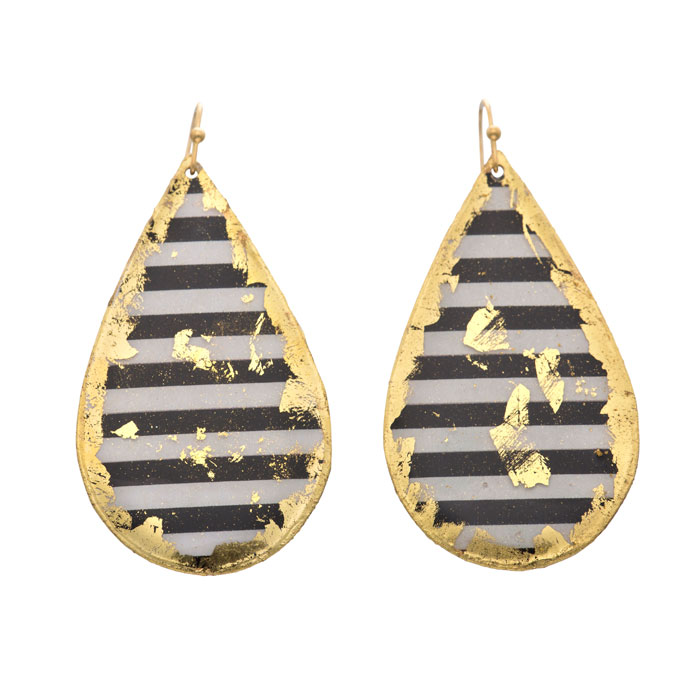 Black & White Teardrop Earrings